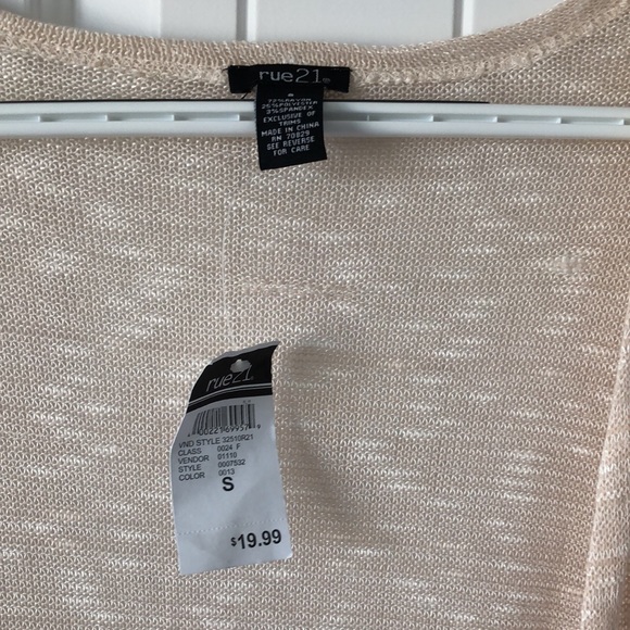 Rue 21 Cardigan Sweater Women's Size Small Tan Cream Brown NWT - Picture 6 of 8